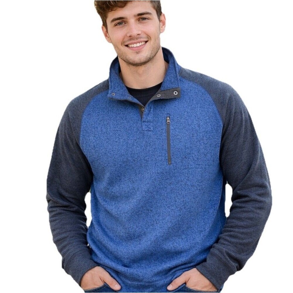 Sonoma 3XB Big Tall Quarter Snap Pullover Blue Supersoft Fleece NWT Mens